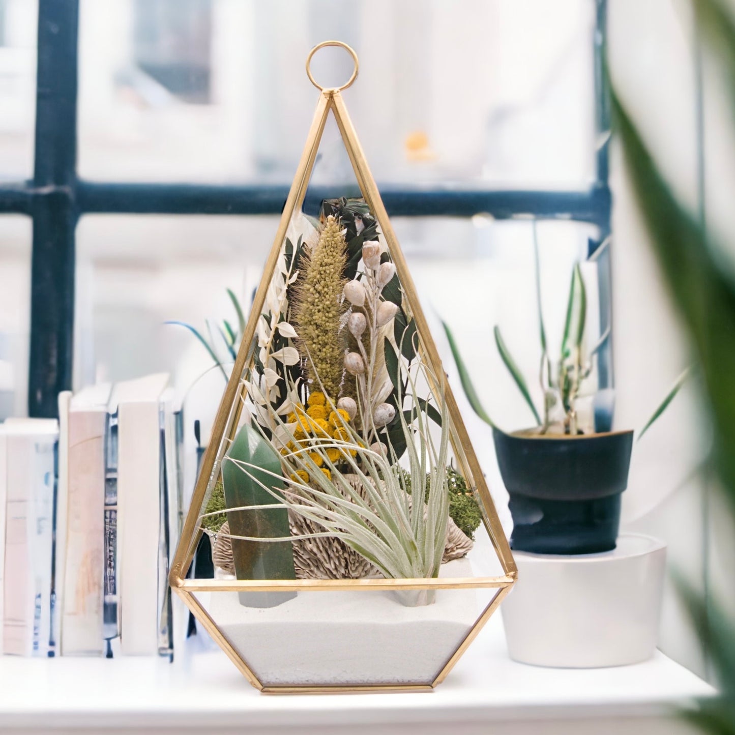 Large Victorian Airplant Terrarium with Aventurine Crystal