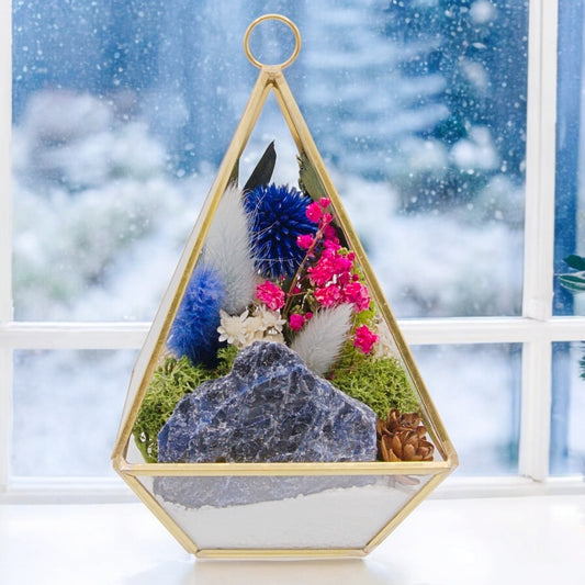 Victorian Crystal Terrarium - Sodalite