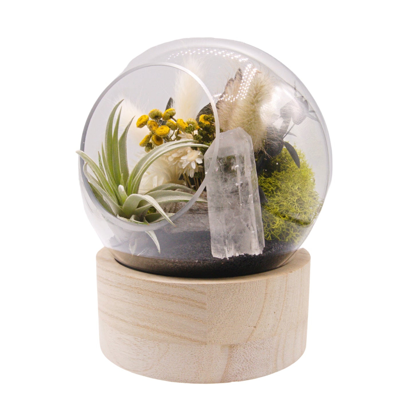 Bubble Terrarium with base - Crystal Quartz Tower