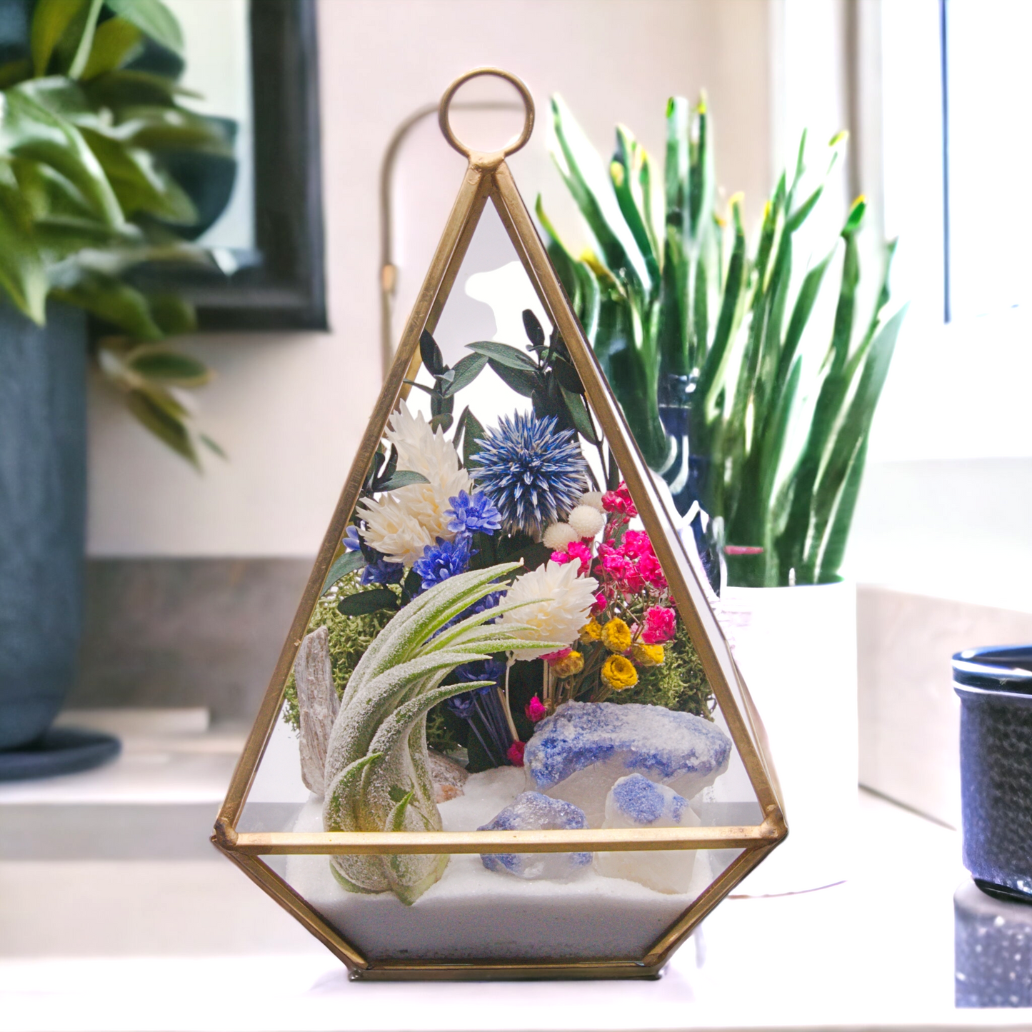 Victorian Airplant Terrarium - Blue Quartz