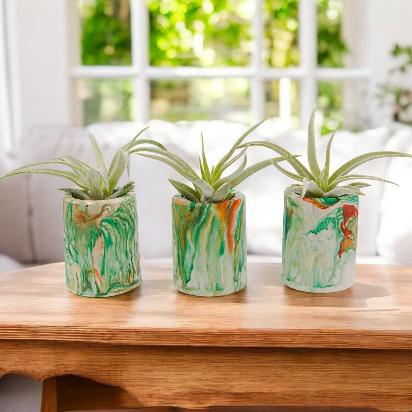 Peachtree marbled hydrostone airplant pots