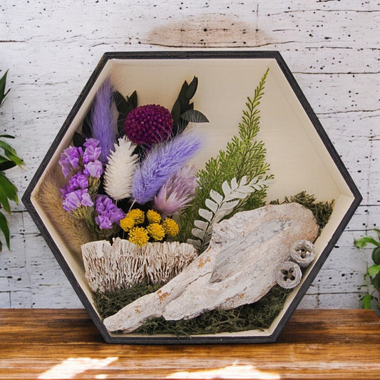 Paysage floral et faune - Hexagone Violet