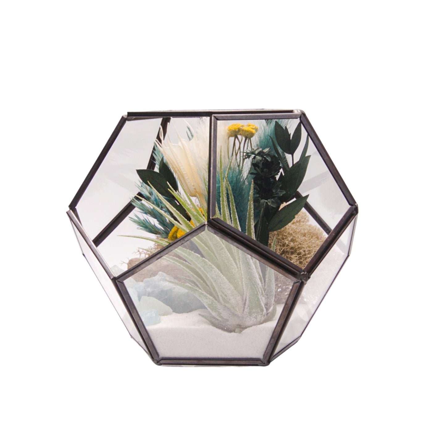 Victorian Bowl Airplant Terrarium - Aquamarine Crystals