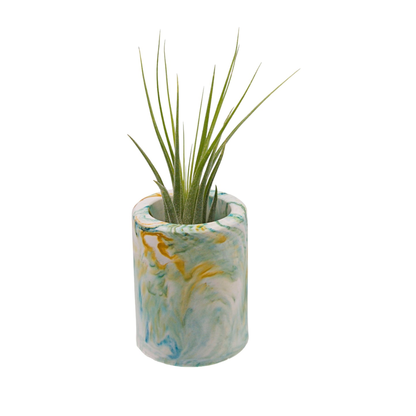 Monet-inspired marbled hydrostone airplant pots