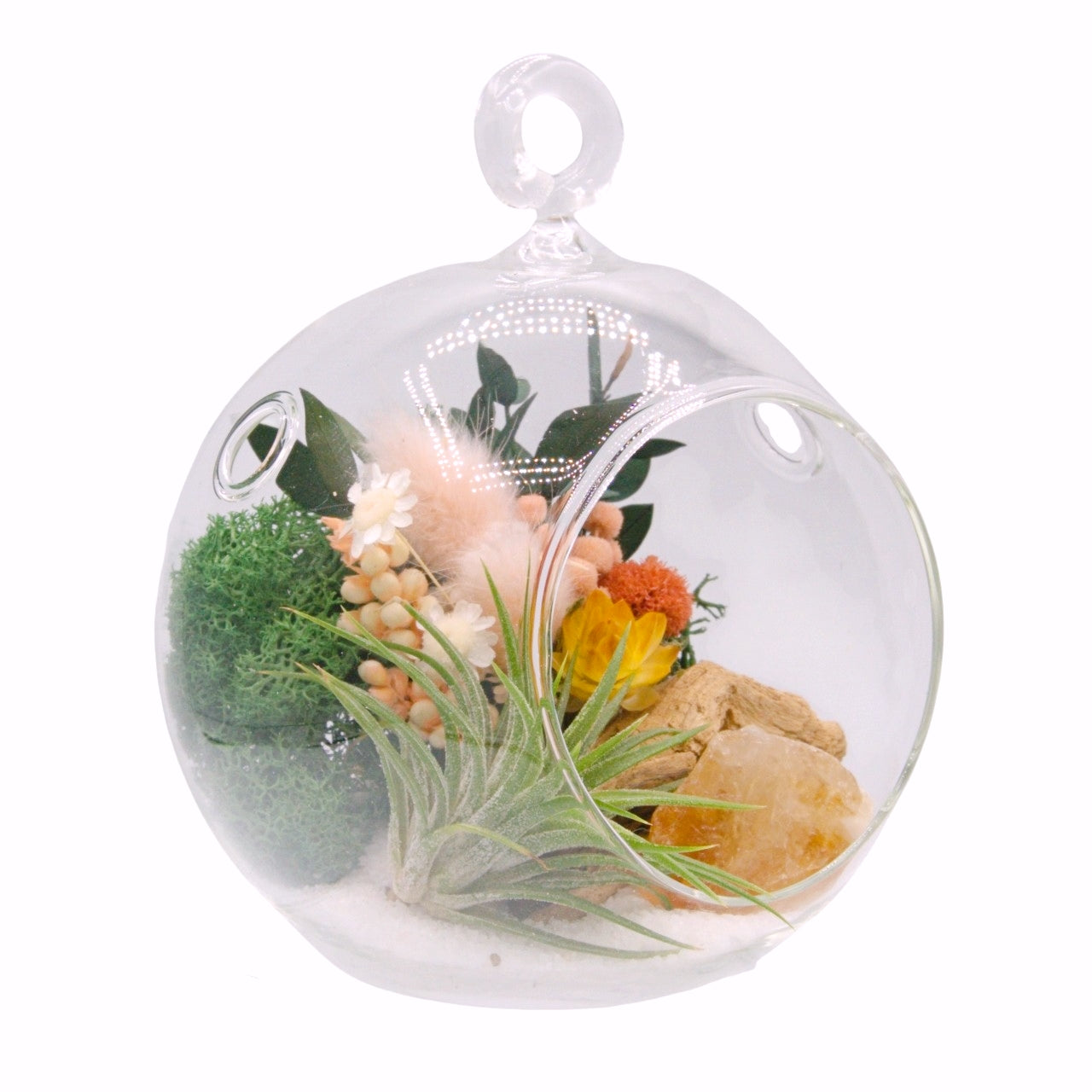 Airplant Bubble Terrarium Small - Yellow Calcite