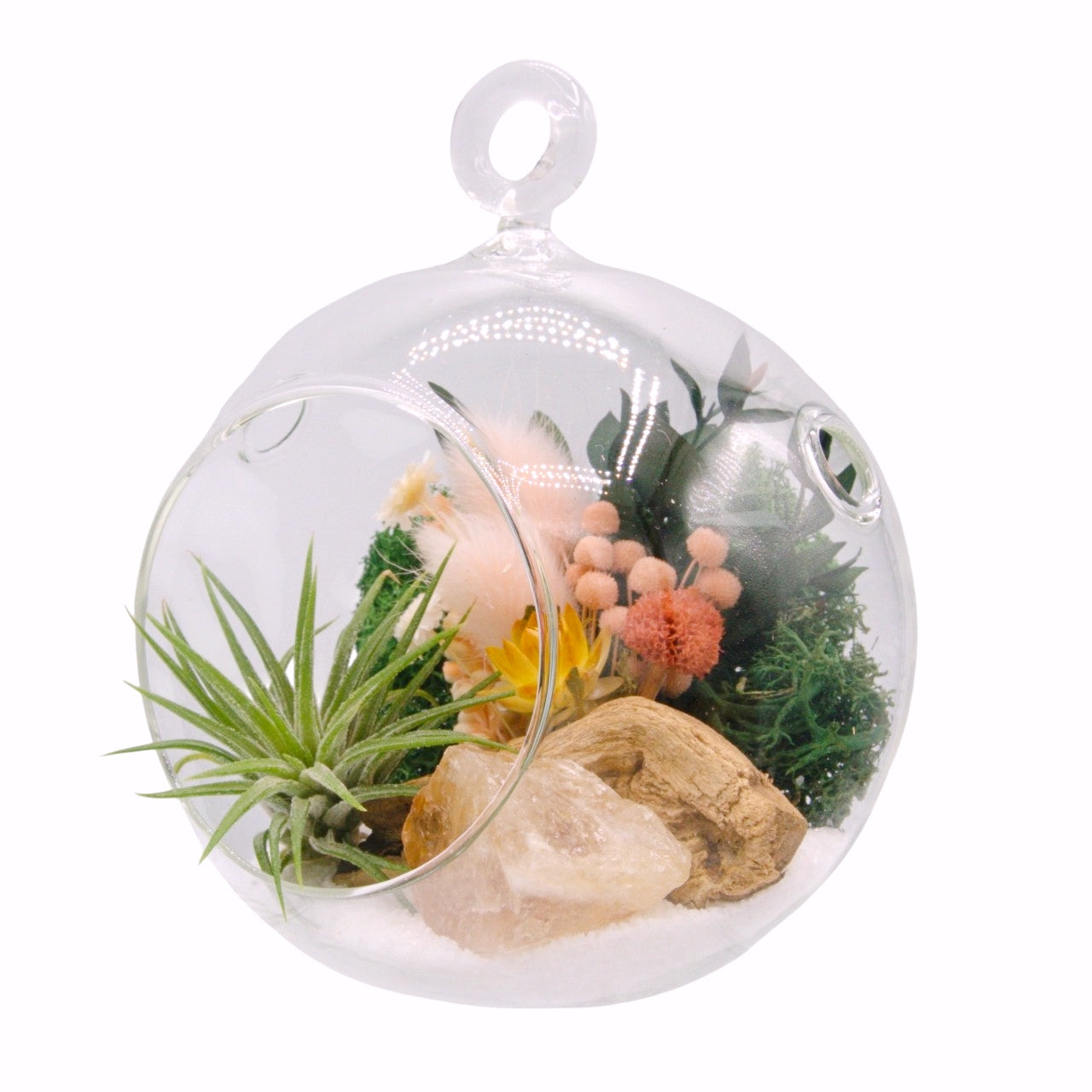 Airplant Bubble Terrarium Small - Yellow Calcite