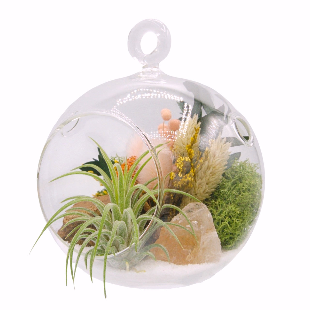 Airplant Bubble Terrarium Small - Yellow Calcite