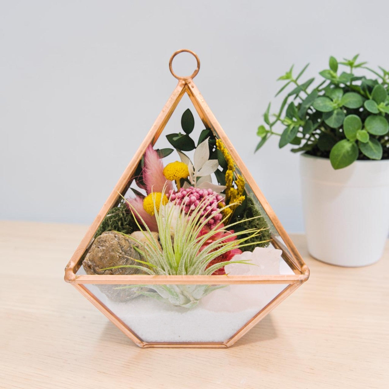 Rosegold Victorian Airplant Terrarium - Rose Quartz