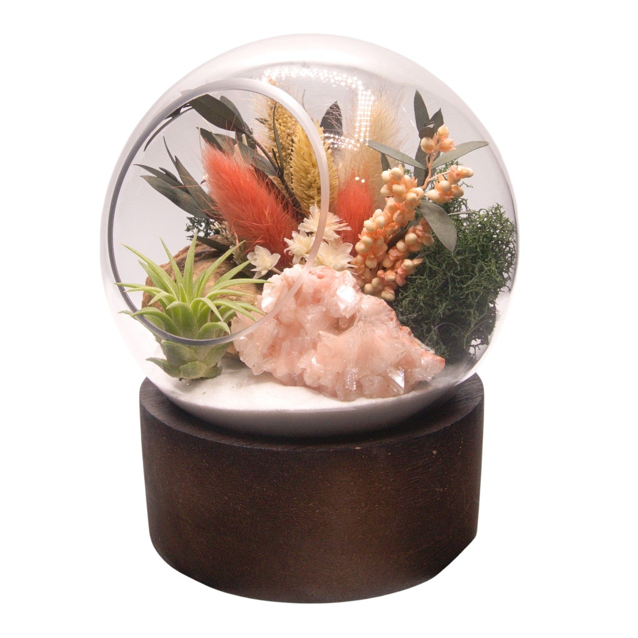 Airplant Bubble Terrarium Medium with base - Heulandite Crystal
