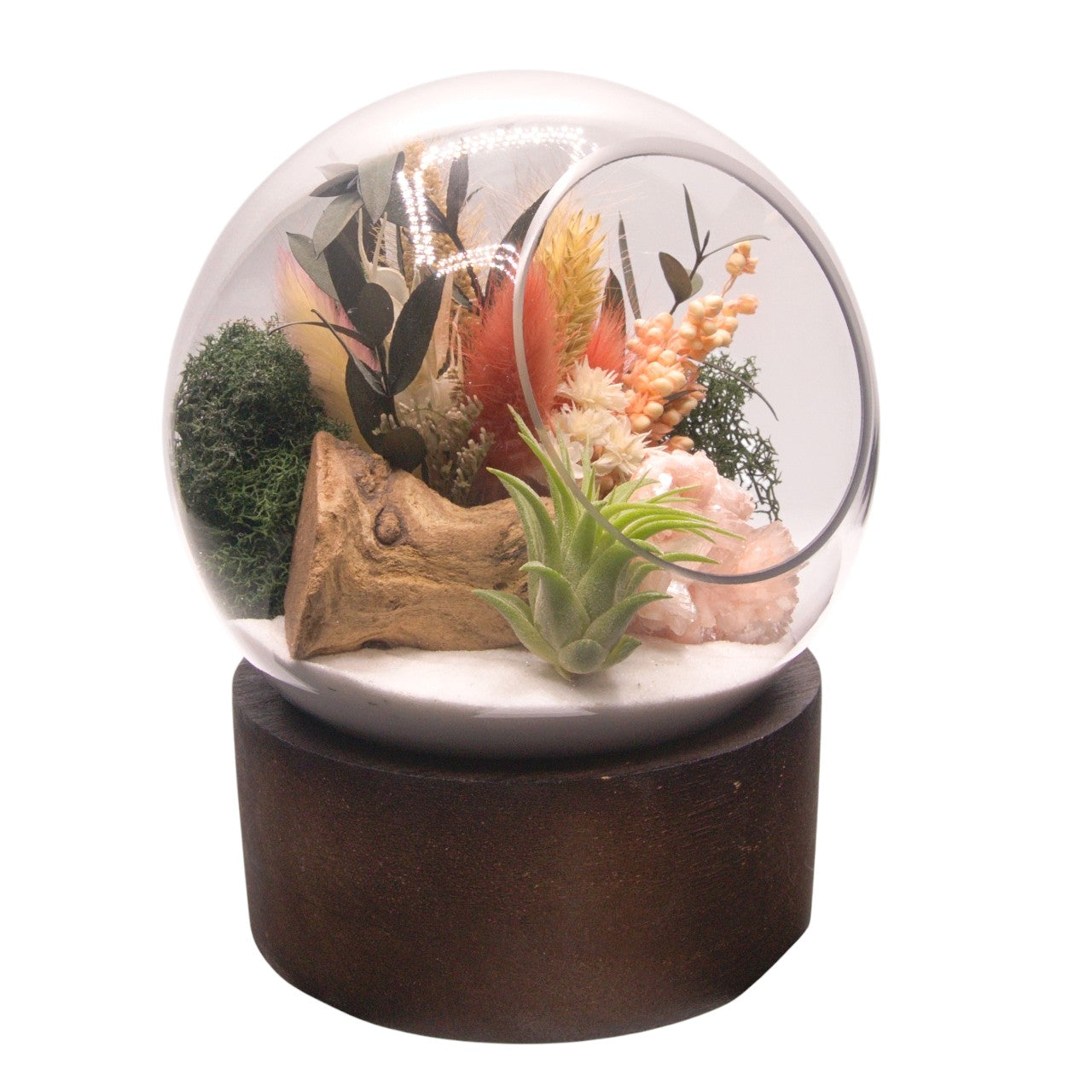 Airplant Bubble Terrarium Medium with base - Heulandite Crystal